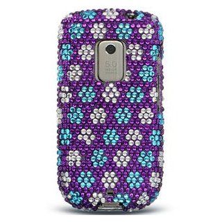 Plastic Protector Case (Full Diamond   Purple Snow Flake) for Sprint HTC Hero Cell Phones & Accessories
