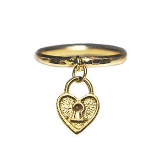 heart padlock ring by mia lia
