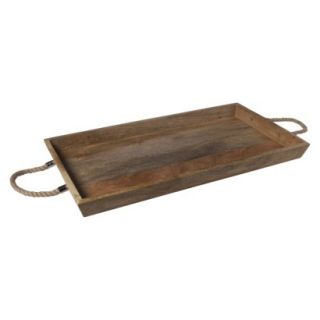Threshold™ Nautical Wood Tray With Rope Handles