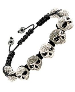 Mens Stainless Steel Bracelet, Hematite Bead and Skull Bracelet   Bracelets   Jewelry & Watches