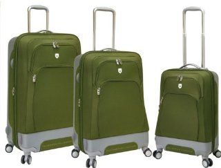 Barcelona EVA 3 Piece Expandable Hybrid Luggage Set Color Green Clothing