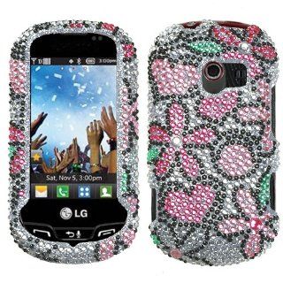 Asmyna LGVN271HPCDM167NP Luxurious Dazzling Diamante Case for LG Extravert N271   1 Pack   Retail Packaging   Fantastic Flowers Cell Phones & Accessories