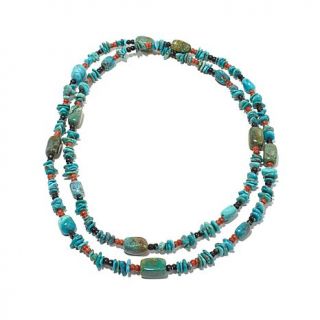 Jay King Turquoise and Coral 41" Beaded Necklace