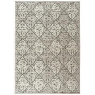 Nourison Graphic Illusions Ivory Diamond Pattern Rug (5'3 x 7'5) Nourison 5x8   6x9 Rugs