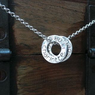 personalised silver washer necklace by twisted typist