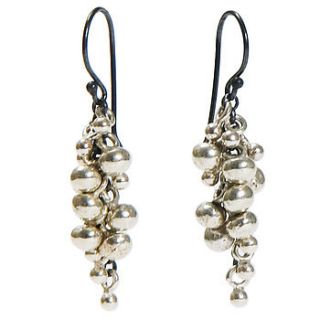 silver ball grape earrings by kate wood jewellery