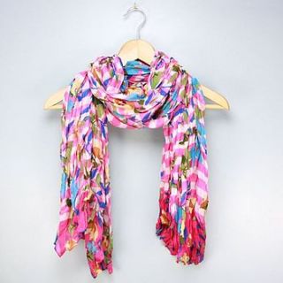 stripe and floral print scarf by lisa angel