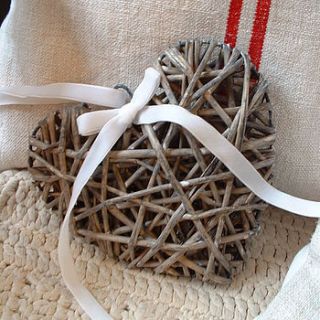wicker heart decoration by shy violet interiors