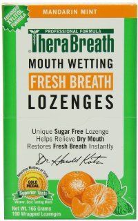 TheraBreath Dentist Recommended Dry Mouth Lozenges, Sugar Free, Mandarin Mint Flavor, 100 Count Health & Personal Care