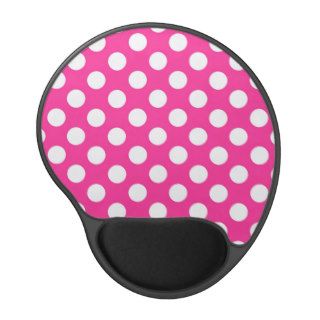 Bright Pink Neon Fashion Polka Polka Dots Pattern Gel Mouse Pad