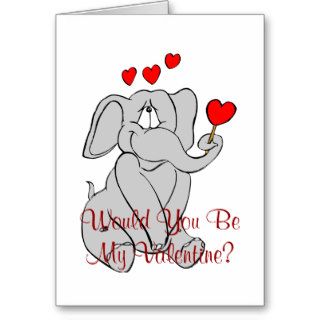 Elephant Valentine Greeting Card