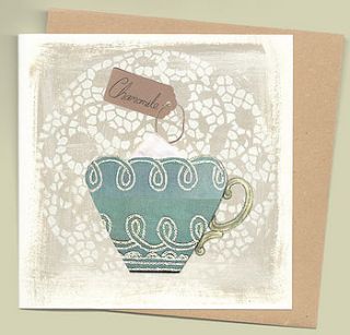 tea card with chamomile seeds by seedlings cards