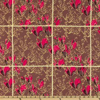 44'' Wide Treetop Fancy Magnolia Morning Raspberry Fabric By The Yard