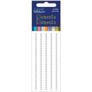 Mark Richards Elements Crystal Stickers 1651 Self Adhesive 165 Piece Round Rhinestones Crystal Sticker Strips, 2mm, Clear