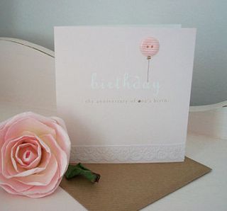delicate lace handmade female birthday card by laura sherratt designs