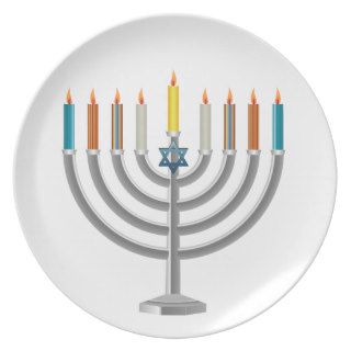 Hanukkah menorah plate