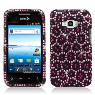 Aimo Wireless LGLS696PCDI163 Bling Brilliance Premium Grade Diamond Case for LG Optimus Elite/Optimus M+/Optimus Plus/Optimus Quest /LS696   Retail Packaging   Pink Leopard Cell Phones & Accessories
