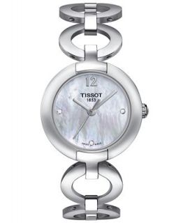 Tissot Watch, Womens Swiss Pinky Diamond Accent Stainless Steel Bangle Bracelet 28mm T0842101111601   Watches   Jewelry & Watches