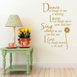 'dance love sing live' wall sticker by mirrorin