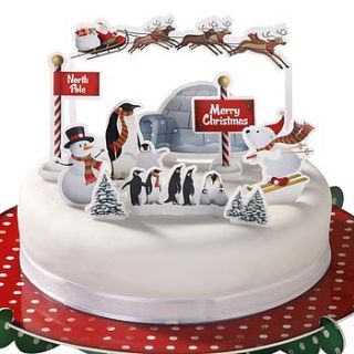 north pole christmas cake toppers by little cupcake boxes