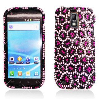 Aimo Wireless SAMT989PCDI163 Bling Brilliance Premium Grade Diamond Case for Samsung Galaxy S2 T989   Retail Packaging   Pink Leopard Cell Phones & Accessories