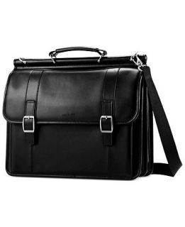 Samsonite Leather Dowel Flapover Laptop Briefcase   Business & Laptop Bags   luggage