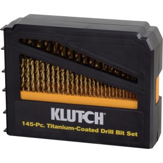 Klutch Titanium Drill Bit Set — 145-Pc.  Titanium Drill Bits