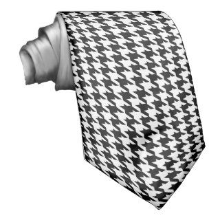 black and white houndstooth tie