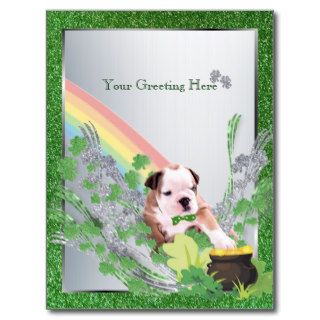 Bulldog Puppy Number Two St Pattys Customize It Post Card