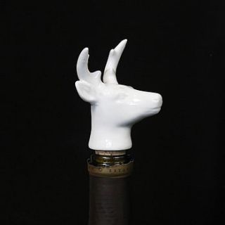 porcelain stag head bottle stopper by lindsay interiors