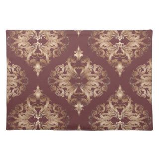 Oxblood and Copper Deluxe Damask Placemat