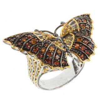 Michael Valitutti Two tone Multi gemstone Butterfly Ring Michael Valitutti Gemstone Rings