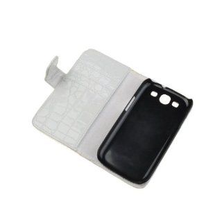 Simple White Faux Leather Flip Case Cover for Samsung Galaxy S3 III i9300 Cell Phones & Accessories