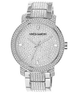 Vince Camuto Womens Crystal Accented Stainless Steel Bracelet Watch 42mm VC 5147PVSV   Watches   Jewelry & Watches