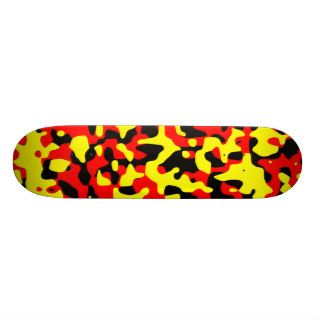 Red Yellow Camo Skateboard