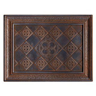 Castle Metals 16" x 12" Clover Mural Decorative Wall Tile in Wrought Iron   Ceramic Tiles  