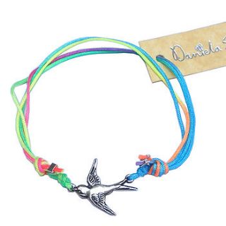 silver swallow friendship bracelet by daniela sigurd jewellery