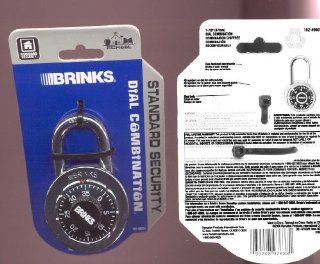 Brinks 162 49001 1 7/8 Inch 48mm Stainless Steel Dial Combination Padlock with Black Dial, 1 Pack   Combination Padlocks  