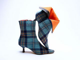 tartan ankle boots by mandarina shoes