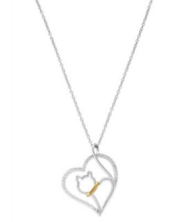 Heart Necklace, 14k White Gold Diamond Accent Interlocking Heart Pendant   Necklaces   Jewelry & Watches