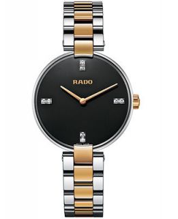 Rado Womens Swiss Coupole Diamond Accent Two Tone Stainless Steel Bracelet Watch 33mm R22850703   Watches   Jewelry & Watches