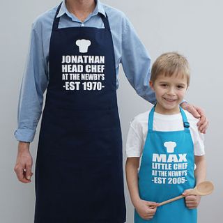 personalised 'personal chef' apron by sparks clothing