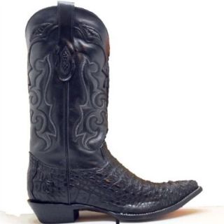 Corral Cowboy Boots Mens Black Caiman Gator Back Cut Snip Toe Shoes