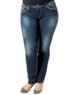 Silver Jeans Plus Size Suki Distressed Bootcut Jeans, Indigo Wash   Jeans   Plus Sizes