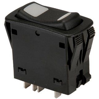 NTE 54 158 SWITCH ROCKER WATERPROOF ILLUMINATED DPDT 20A (ON)OFF (ON) 12V GREEN AND AMBER LED .250 QC TERMINALS   Wall Light Switches  