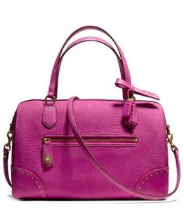 COACH POPPY EAST/WEST SATCHEL IN STUDDED LEATHER   COACH   Handbags & Accessories