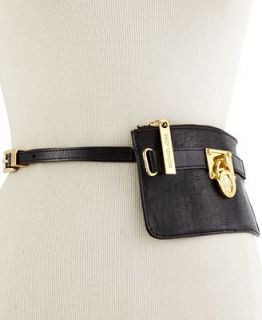 MICHAEL Michael Kors Lock Charm Leather Belt Bag Belt   Handbags & Accessories