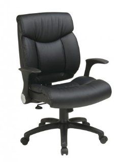 Work Smart FL89675 U6 Faux Leather Managers Chair with Flip Arms   Adjustable Home Desk Chairs