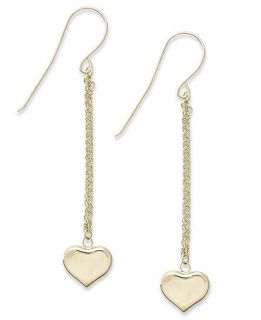 14k Gold Earrings, Heart Dangle Earrings   Earrings   Jewelry & Watches