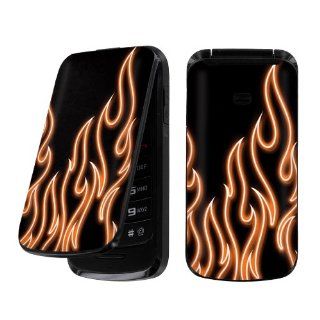 Samsung a157 Prepaid GoPhone SGH A157 ( AT&T ) Decal Vinyl Skin Orange Neon Flames   By SkinGuardz Cell Phones & Accessories